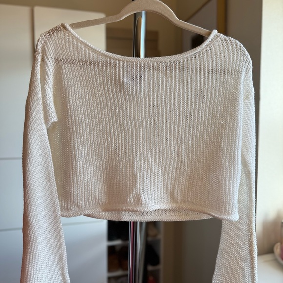 Princess Polly Cafe Pari White Light Spring Summer Sweater - Picture 6 of 8